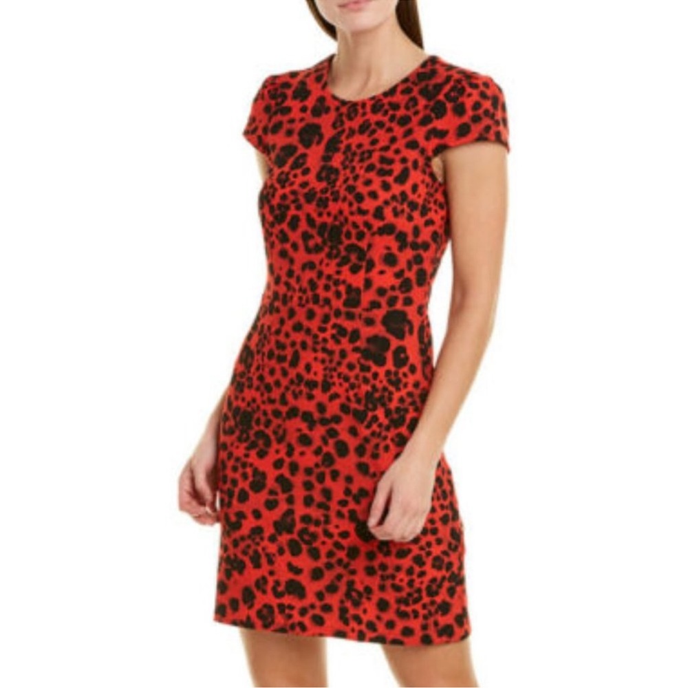Betsey Johnson Red Leopard Animal Print Dress Sz 2 Designer